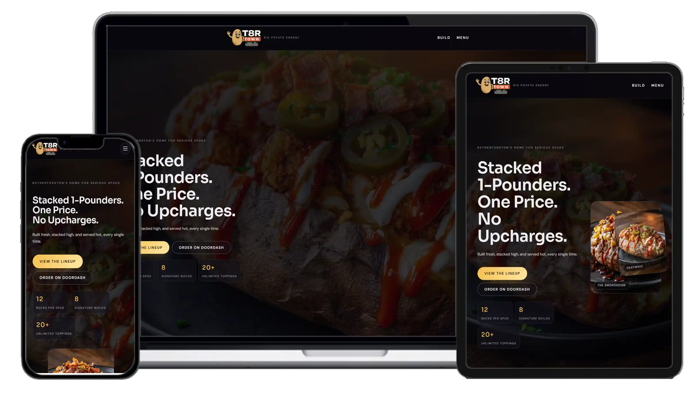 T8r Town website mockup